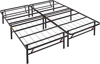 Photo 1 of (FOUND HARDWARE IN ZIPLOCK BAG) 
Amazon Basics Foldable, 14" Black Metal Platform Bed Frame with Tool-Free Assembly, No Box Spring Needed - King