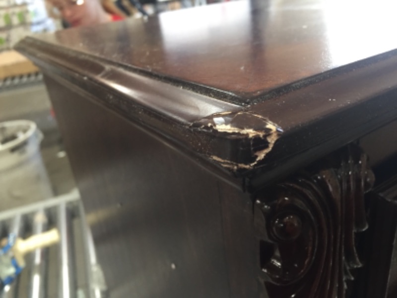 Photo 1 of (DENTED/SCRATCHED DRESSER/LEGS; DAMAGED CORNERS) 
Signature Design by Ashley Leahlyn Traditional 2 Drawer Nightstand, Warm Brown, 25"W x 16"D x 28"H (B526-92)
