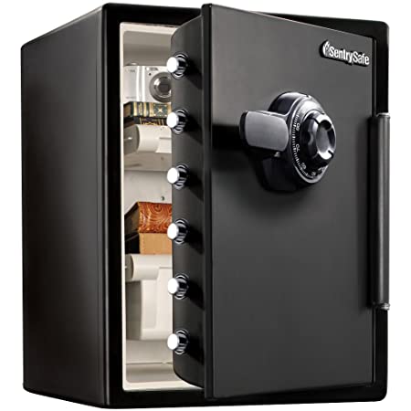 Photo 1 of (DENTED CORNER) 
SentrySafe SFW205CWB Fireproof Waterproof Safe with Dial Combination, 2.05 Cubic Feet, Black
