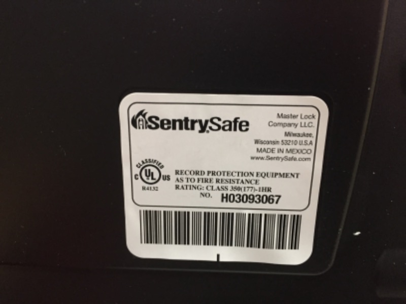 Photo 2 of (DENTED CORNER) 
SentrySafe SFW205CWB Fireproof Waterproof Safe with Dial Combination, 2.05 Cubic Feet, Black
