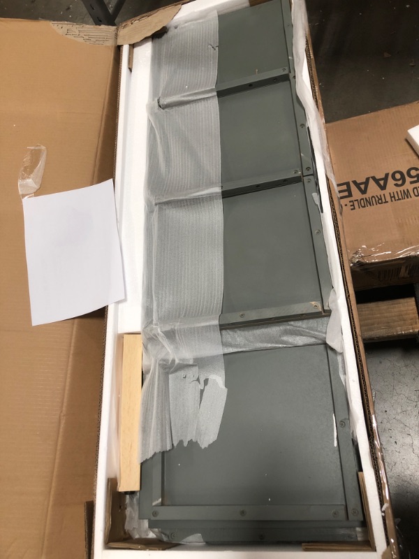 Photo 1 of (NOT COMPLETE BED SET) 
(ONLY BOX 2&3) 
(REQUIRES BOX1 FOR COMPLETION) 
Merax Twin-Over-Full Stairway Bunk Bed with Shelves and Ladder (Grey, Twin Over Full with Trundle)
