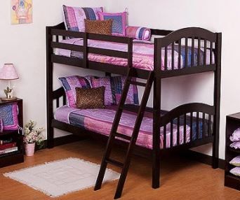 Photo 1 of **INCOMPLETE BOX 2 OF 2 ONLY**Storkcraft Long Horn Twin Over Twin Bunk Bed Espresso
