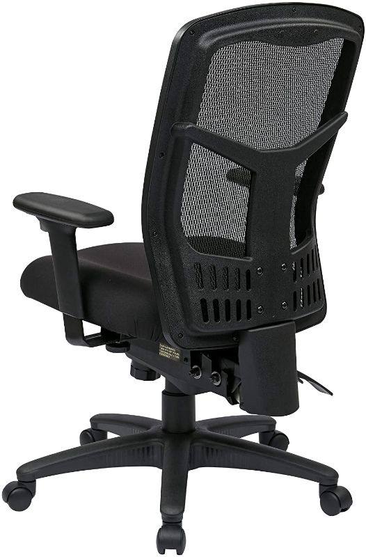 Photo 1 of Office Star ProGrid High Back Managers Chair with Adjustable Arms, Multi-Function and Seat Slider (Black)
