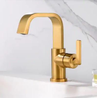 Photo 1 of 
LUXIER
Single Hole Single-Handle Bathroom Faucet with drain in Brushed Gold