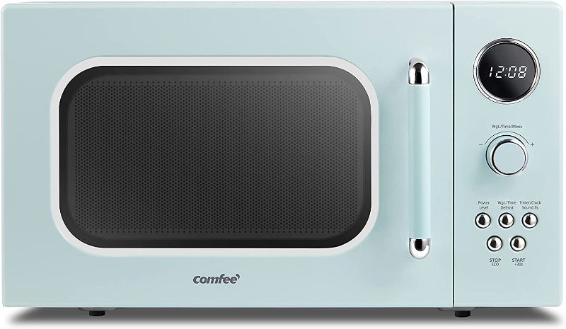 Photo 1 of COMFEE' CM-M091AGN Retro Microwave with Multi-stage Cooking, 9 Preset Menus and Kitchen Timer, Mute Function, ECO Mode, LED digital display, 0.9 cu.ft, 900W, Green
