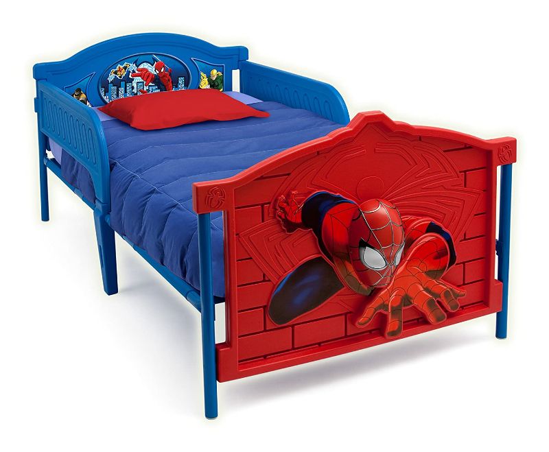 Photo 1 of ***PARTS ONLY, HARDWARE LOOSE IN BOX** ** Delta Children Plastic 3D-Footboard Twin Bed, Marvel Spider-Man
