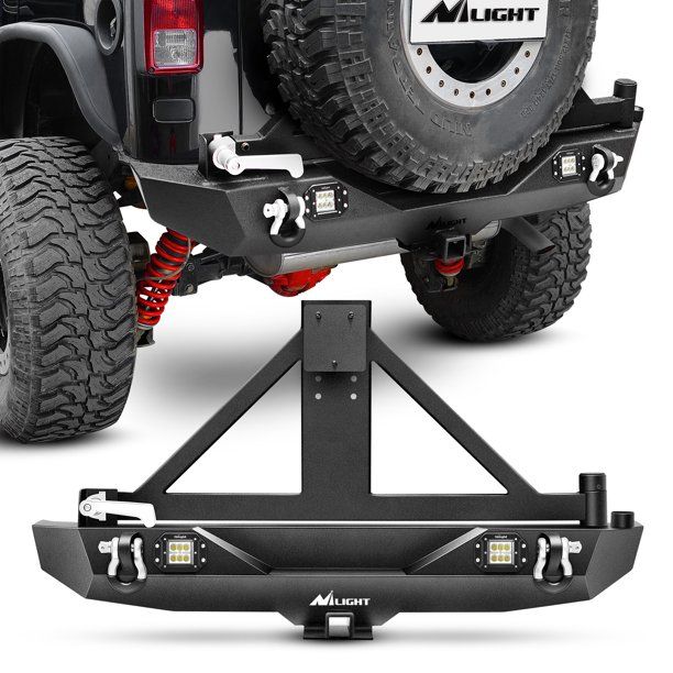 Photo 1 of ***PARTS ONLY***
Nilight JK-53A Rear Bumper & Spare Tire Rack & Hitch Receiver w/2 LED Lights Compatible for 2007-2018 Jeep Wrangler JK & Unlimited