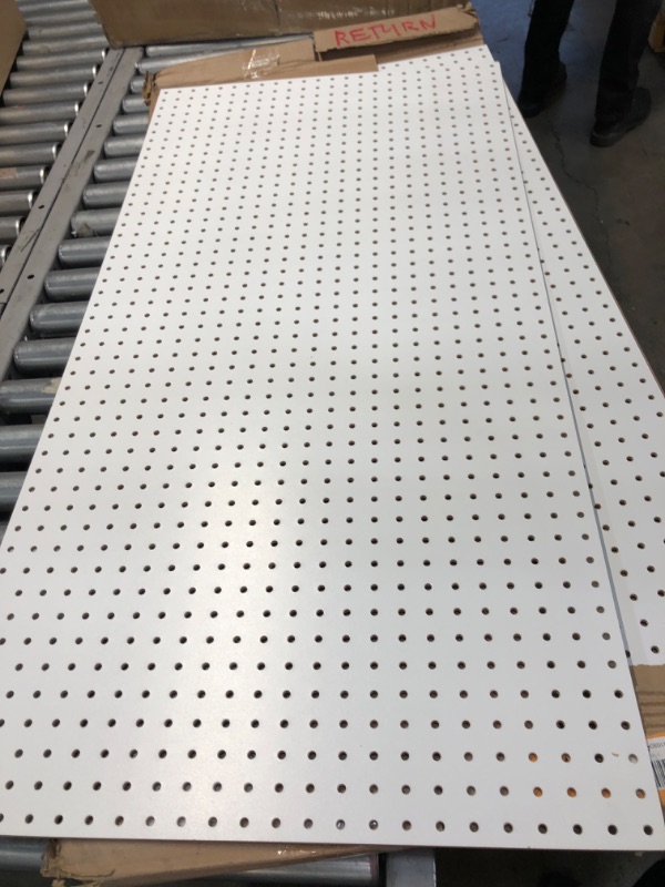 Photo 2 of ***ALL PIECES ARE CHIPPED, PACK OF 4 ***48 in. H x 24 in. W White Pegboard
