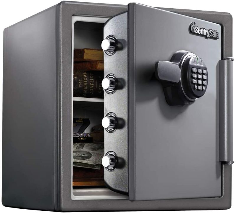 Photo 1 of ***UNABLE TO TEST, OPEN, NO IDEA IF KEY IS INSIDE*** SentrySafe SF123ES Fireproof Safe with Digital Keypad 1.23 Cubic Feet, Black
