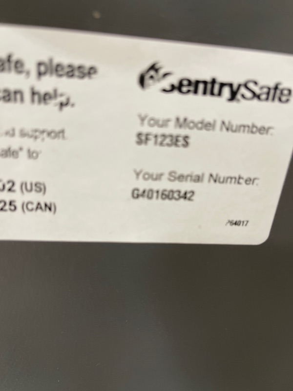 Photo 3 of ***UNABLE TO TEST, OPEN, NO IDEA IF KEY IS INSIDE*** SentrySafe SF123ES Fireproof Safe with Digital Keypad 1.23 Cubic Feet, Black
