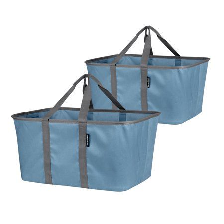 Photo 1 of CleverMade Collapsible Fabric Laundry Baskets - Foldable Pop up Storage Container Organizer Bags - Large Rectangular Space Saving Clothes Hamper Tote
