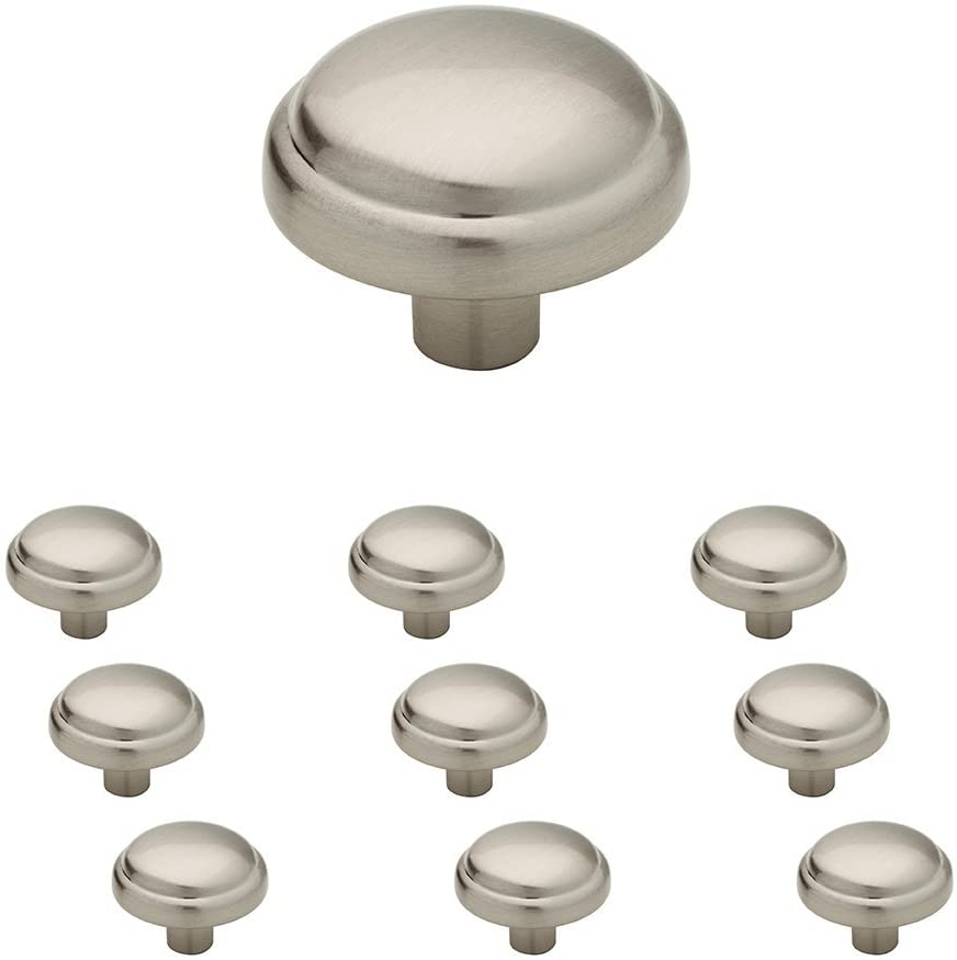 Photo 1 of **PACK OF 2**
Franklin Brass P13545K-SN-B Button Cabinet Knob, 1-1/8" (29mm), Brushed Nickel, 10 pieces per pack
