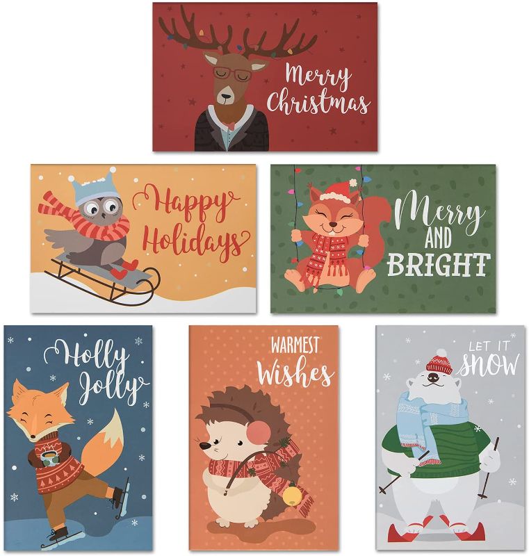 Photo 1 of **PACK OF 3**
Christmas Holiday Greeting Cards - Cute Animal Design Greeting Cards for Winter Christmas Season, Holiday Gift Giving, Xmas Gifts Cards - White Envelopes Included, SOME MAY BE VARY
