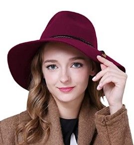 Photo 1 of **SET OF 3**
Wide Brim Fedora Hats for Women Felt Hat with Belt Buckle Floppy Panama Hat Top Hat

