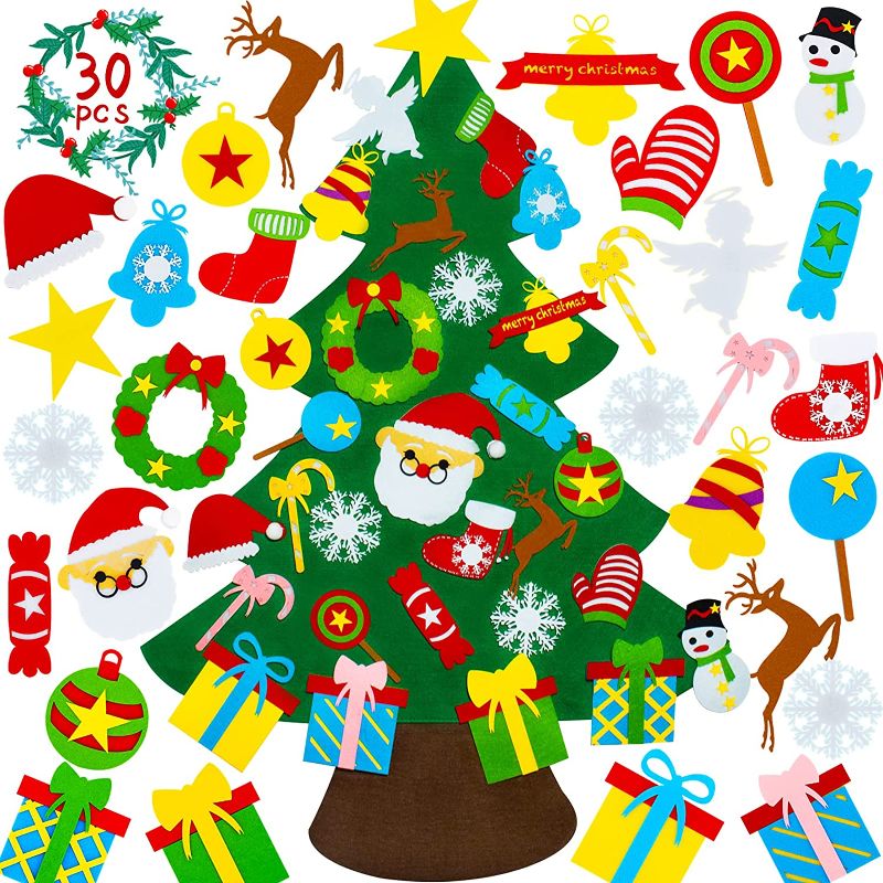 Photo 1 of **PACK OF 3**
ToyerBee Felt Christmas Tree for Toddlers, Kids Wall Christmas Tree Craft Decorations, 3.5 FT DIY Hanging Felt Tree with 29 Pcs Ornaments for New Year, Perfect Christmas Stocking Filler Gifts
