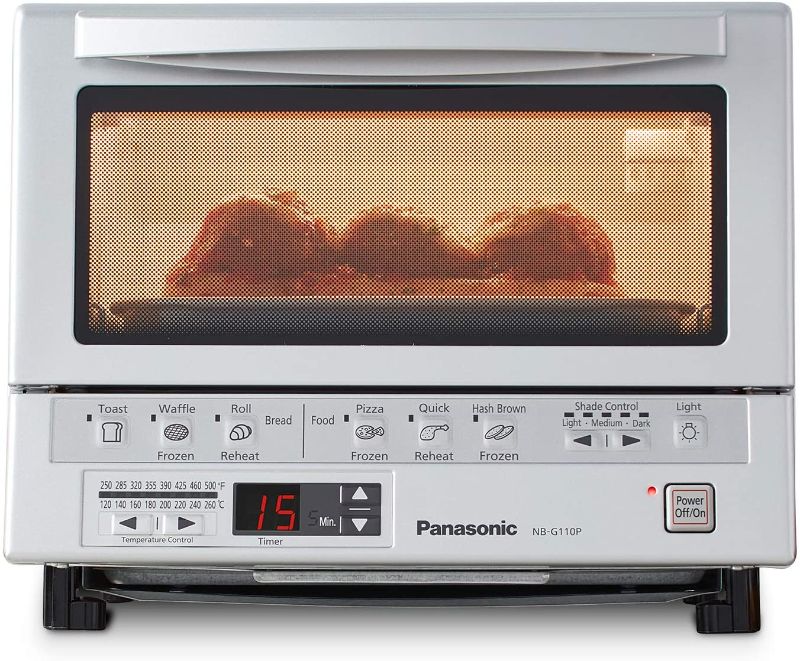Photo 1 of **NOT FUNCATIONAL**
Panasonic Toaster Oven FlashXpress with Double Infrared Heating and Removable 9-Inch Inner Baking Tray, 12 x 13 x 10.25, Silver
