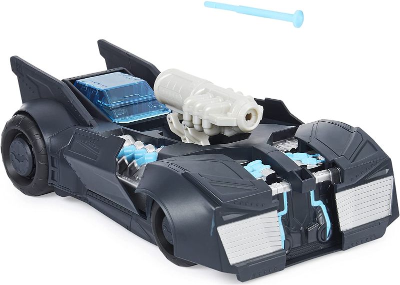 Photo 1 of DC Comics Batman, Tech Defender Batmobile, Transforming Vehicle with Blaster Launcher, Kids Toys for Boys Ages 4 and Up
