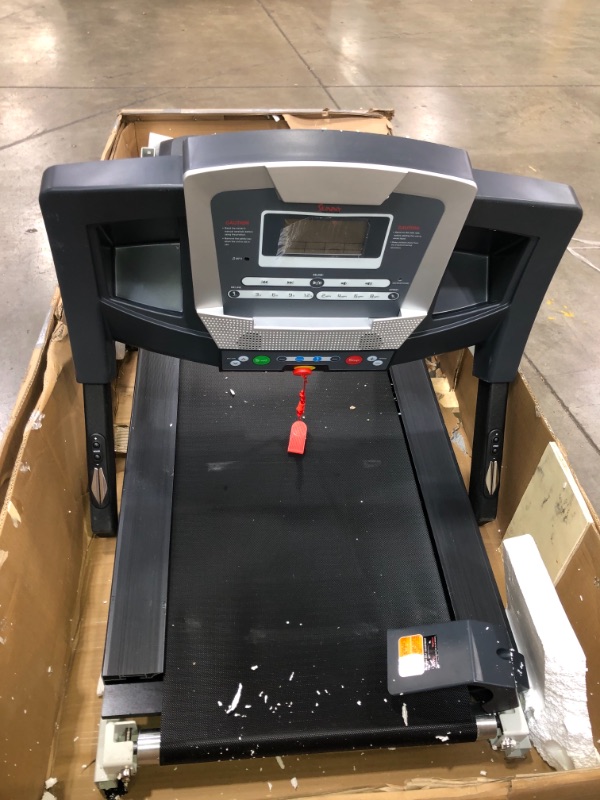 Photo 4 of Sunny Health & Fitness SF-T7515 Smart Treadmill with Auto Incline, Speakers, Bluetooth, LCD and Pulse Monitor, Phone Function, 240 LB Max Weight , grey
