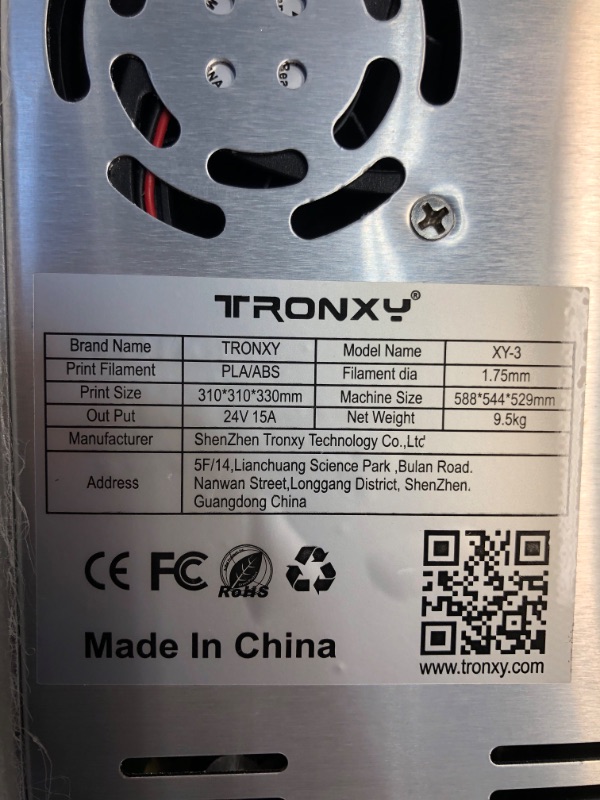 Photo 6 of Tronxy XY-3 Large Format 3D Printer Kit
