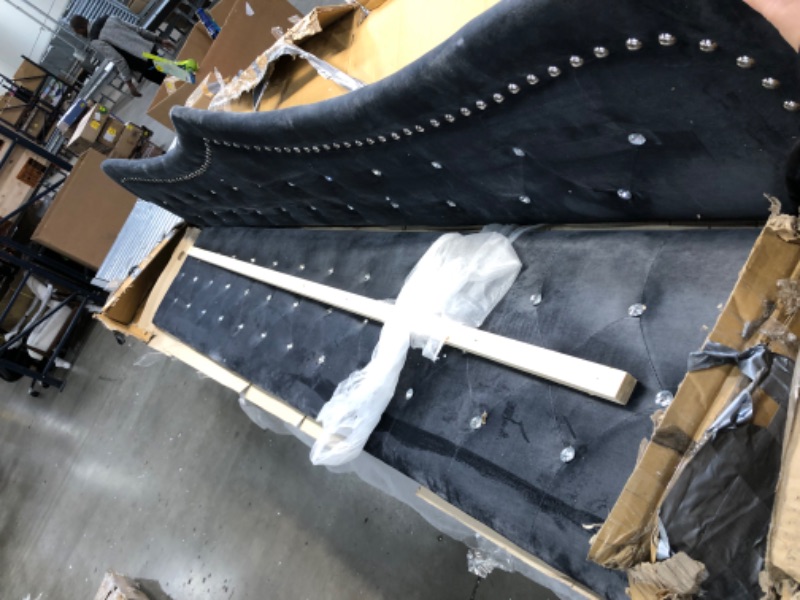 Photo 3 of ***PARTS ONLY ***  Upholstered king  Headboard in Dark Gray - king //parts only //incomplete 
