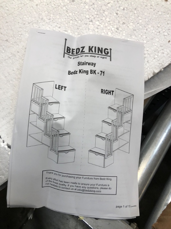 Photo 5 of **INCOMPLETE** BOX 2 OF 2
BEDZ KING, Bedz King Stairway Bunk Full Stairway Bunk Bed 