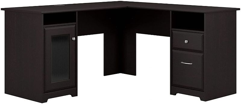 Photo 1 of ***INCOMPLETE*** BOX 1 OF 2
Bush Furniture Cabot 60W L Shaped Computer Desk, Espresso Oak 