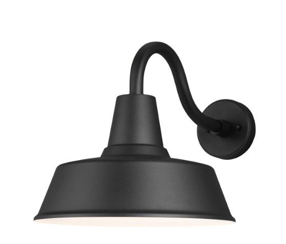 Photo 1 of 1-Light Matte Black Outdoor Barn Lantern Wall Sconce
