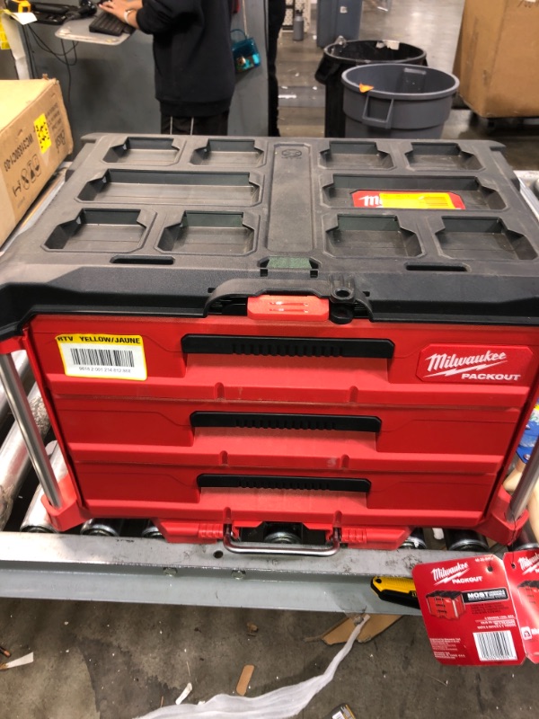 Photo 3 of Milwaukee PACKOUT 22 in. Modular 3-Drawer Tool Box with Metal Reinforced Corners