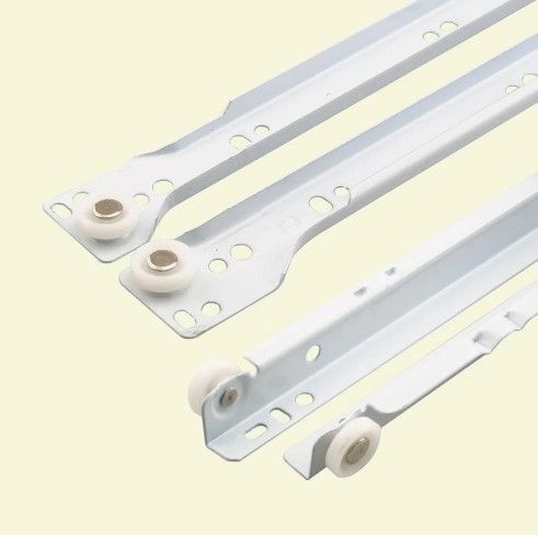 Photo 1 of **PACK OF 3*
Self-Closing Design –Fits Most Bottom/ Side-Mounted Drawer Systems –15-3/4” Steel Tracks, Plastic Wheels, White 
