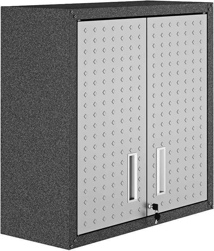 Photo 1 of **PARTS ONLY** Manhattan Comfort Fortress Floating Garage Storage Cabinet, Black/Grey
