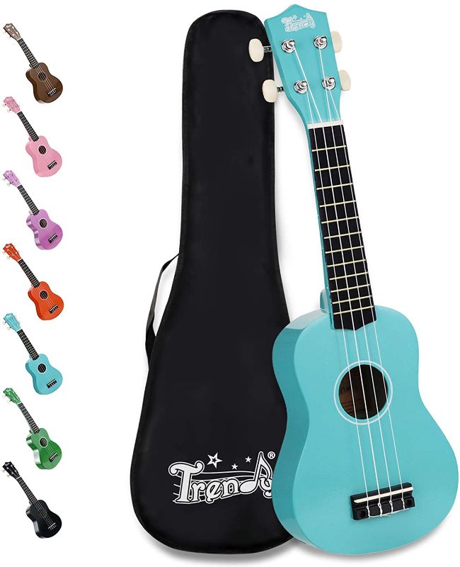 Photo 1 of **DAMAGED
Trendy Soprano Ukulele for Beginners 21 Inch Hawaiian Ukulele for Kid Adult Student with Gig Bag (Light Blue)
