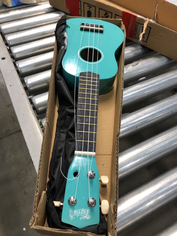 Photo 2 of **DAMAGED
Trendy Soprano Ukulele for Beginners 21 Inch Hawaiian Ukulele for Kid Adult Student with Gig Bag (Light Blue)
