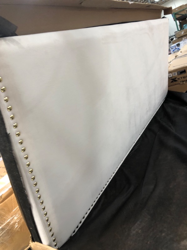Photo 1 of ***INCOMPLETE** BOX 1 OF 2
Dorel Upholstered, Ivory Velvet, king Size Frame Bed
