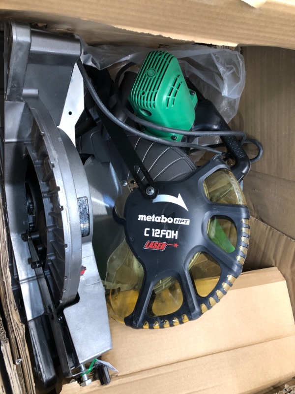 Photo 2 of ***PARTS ONLY*** Metabo HPT 12-Inch Compound Miter Saw, Laser Marker System, Double Bevel, 15-Amp Motor, Tall Pivoting Aluminum Fence, 5 Year Warranty (C12FDHS)