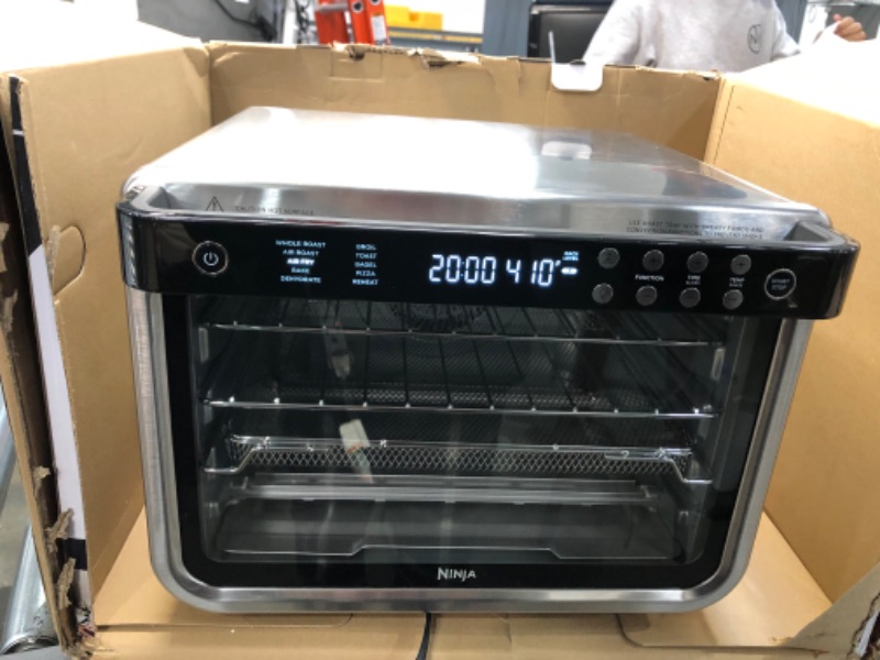 Photo 3 of **DAMAGED**
Ninja DT201 Foodi 10-in-1 XL Pro Air Fry Digital Countertop Convection Toaster Oven with Dehydrate and Reheat, 1800 Watts, Stainless Steel Finish
