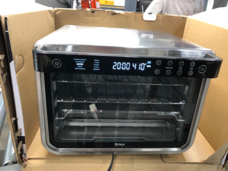 Photo 4 of **DAMAGED**
Ninja DT201 Foodi 10-in-1 XL Pro Air Fry Digital Countertop Convection Toaster Oven with Dehydrate and Reheat, 1800 Watts, Stainless Steel Finish
