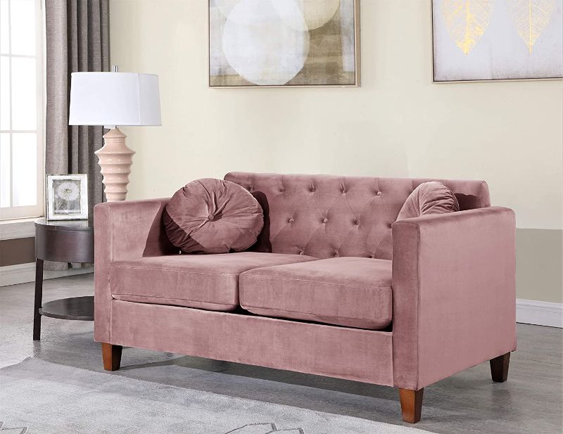 Photo 1 of ***MISSING BOX 2***
US Pride Furniture S5540-L-USP Kitts Classic Chesterfield Loveseat, Rose
