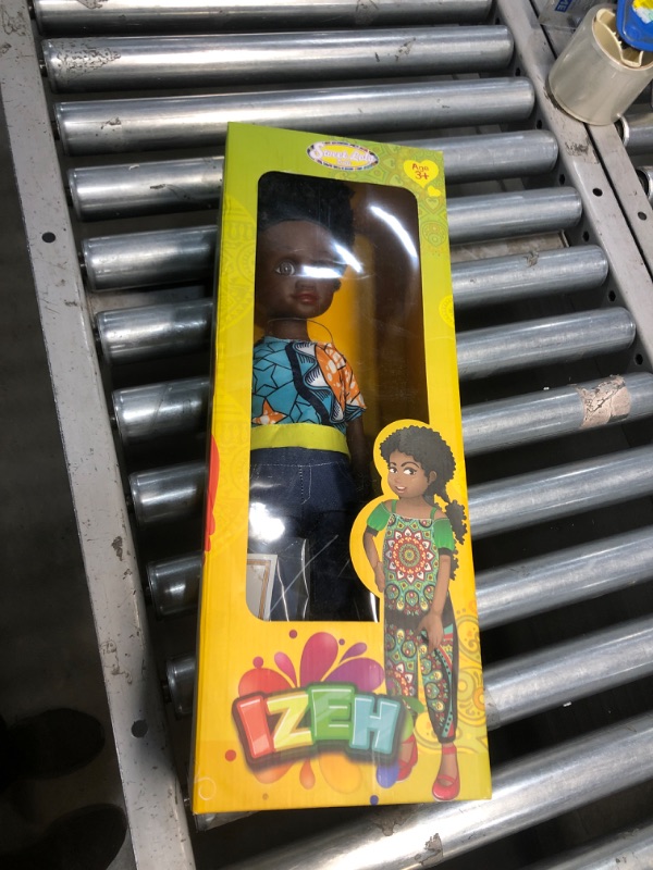 Photo 1 of Izeh - Black Dolls for Girls Ages 3+ 18" Tall with Natural Hair Teen Doll with Two Piece Outfit & bun, Realistic Hair, Heritage, Skin Color, Fashion. Certificate & History
