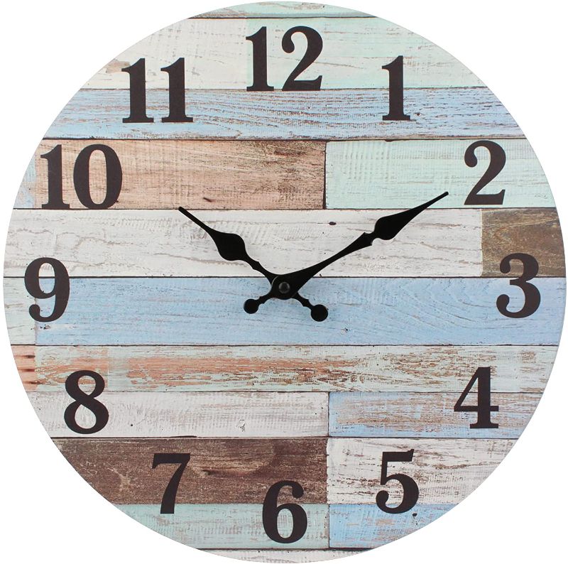 Photo 1 of ***BATTERY REQUIRED**
Stonebriar Vintage Coastal Worn Blue 14 Inch Round Battery Operated Wall Clock
