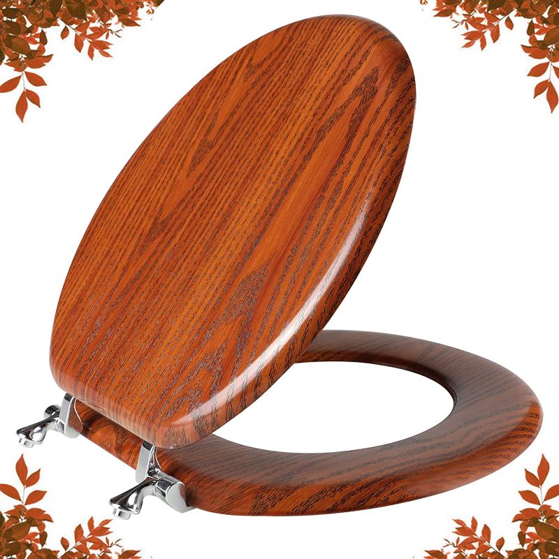 Photo 1 of ***DAMAGED***
Round Toilet Seat Molded Wood Toilet Seat with Zinc Alloy Hinges, Easy to Install also Easy to Clean, Anti-pinch Wooden Toilet Seat by Angol Shiold (Round, Brownish Yellow)
