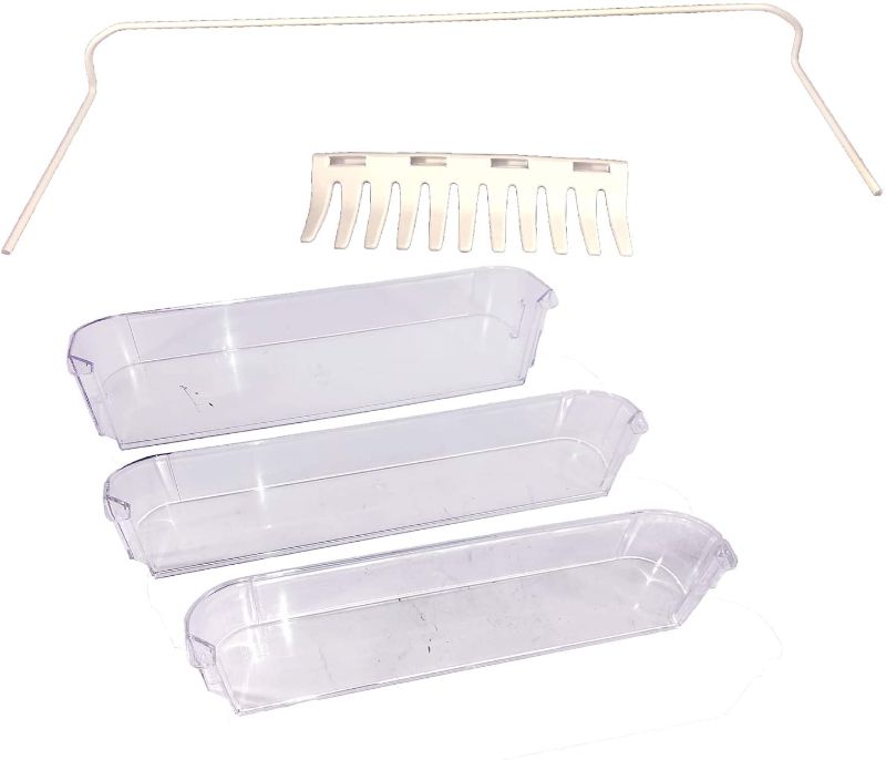 Photo 1 of **INCOMPLETE & DAMAGED**
DOMETIC 29325760655 Refrigerator Door Shelf 5-Piece Kit - Clear
