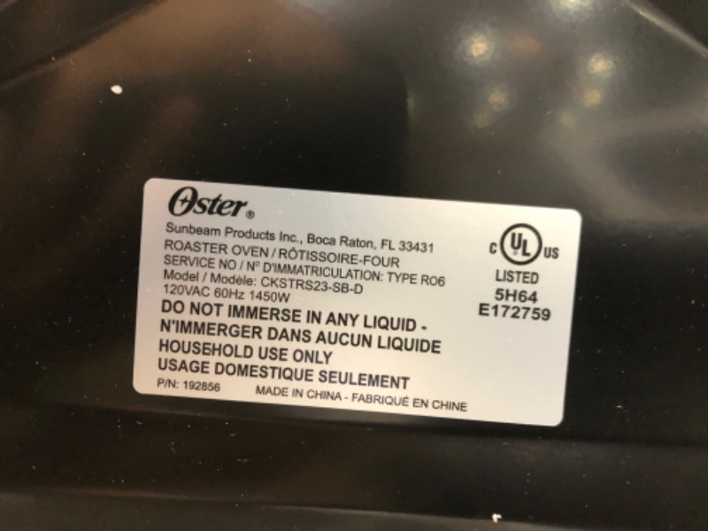 Photo 4 of **DAMAGED**
Oster Roaster Oven with Self-Basting Lid | 22 Qt, Stainless Steel
