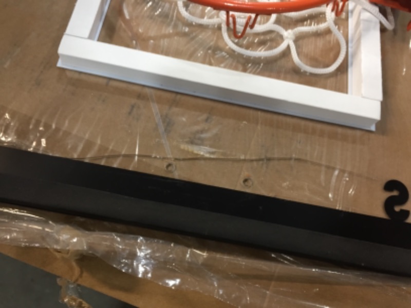 Photo 3 of **MISSING BALL, BACKBOARD IS CRACKED**
Franklin Sports Over The Door Basketball Hoop - Slam Dunk Approved - Shatter Resistant - Accessories Included
