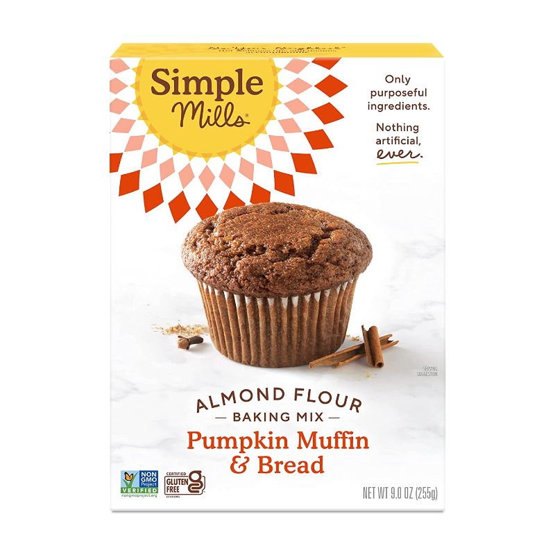 Photo 1 of **BAKING MIX EXPIRED:12/17/2021**EACH BOX CONTAINS SIX CARTONS
Simple Mills Almond Flour Baking Pumpkin Bread Mix, Gluten Free, Muffin Pan Ready, Made with Whole Foods (Packaging May Vary), 9 Oz
