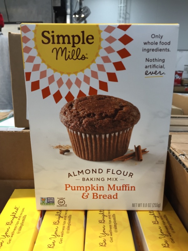 Photo 3 of **BAKING MIX EXPIRED:12/17/2021**EACH BOX CONTAINS SIX CARTONS
Simple Mills Almond Flour Baking Pumpkin Bread Mix, Gluten Free, Muffin Pan Ready, Made with Whole Foods (Packaging May Vary), 9 Oz
