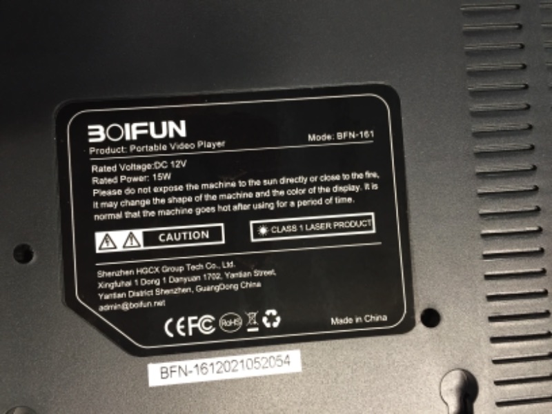Photo 1 of 17.5" Portable DVD Player (DOES NOT TURN ON)with 15.6" Large HD Screen, 6 Hours Rechargeable Battery, Support USB/SD Card/Sync TV and Multiple Disc Formats, High Volume Speaker,Black
**COULD NOT GET TO POWER ON**