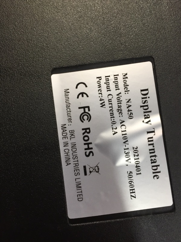 Photo 1 of TURNTABLE-BKL EKECTRIC ROTATING TURNTABLE
**TURNS VERY SLOW**