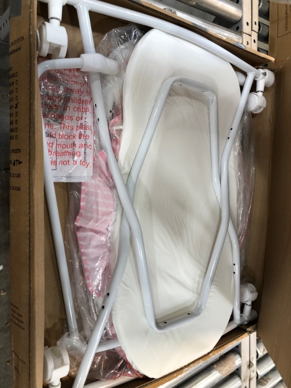 Photo 3 of Dream on Me Lacy Portable 2-in-1 Bassinet and Cradle - Pink/White