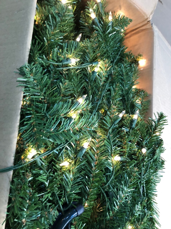 Photo 3 of 9’ Pre-lit Kingswood Fir Pencil Artificial Christmas Tree –Clear Lights