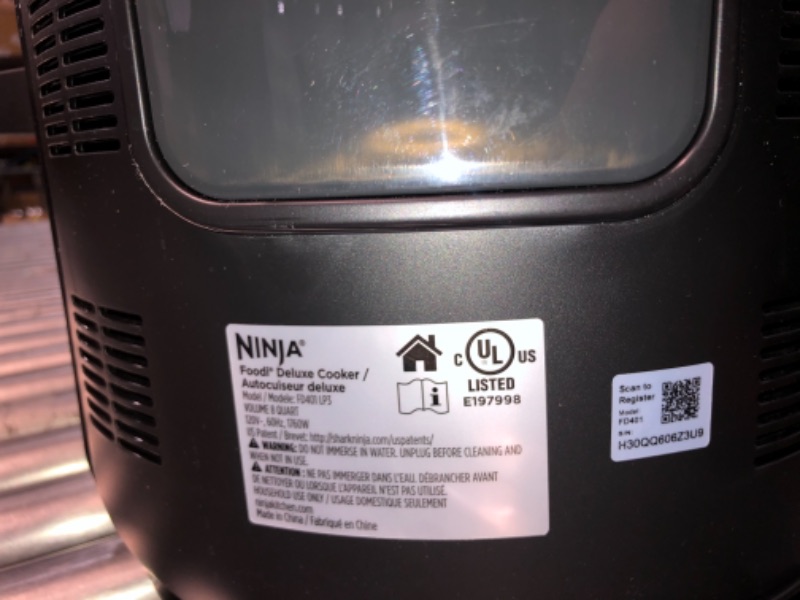 Photo 6 of COSMETIC DAMAGE****Ninja FD401 Foodi 12-in-1 Deluxe XL 8 qt. Pressure Cooker & Air Fryer that Steams, Slow Cooks, Sears, Sautés, Dehydrates & More, with 5 qt. Crisper Basket, Deluxe Reversible Rack & Recipe Book, Silver
